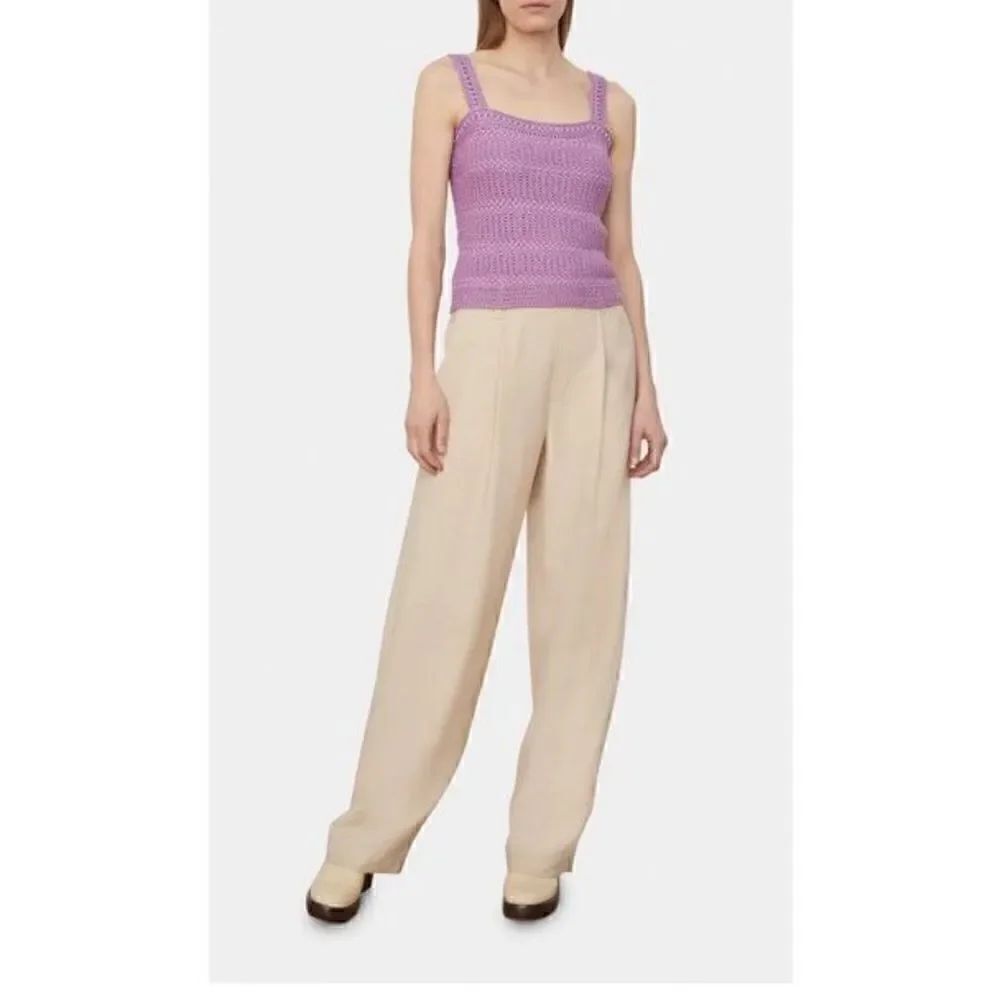 Vince Square-Neck Cotton Crochet Cami in Lavender NWT Size Large